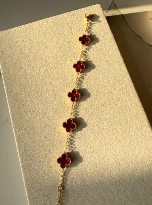 Stainless Steel Chain Bracelet (Red)