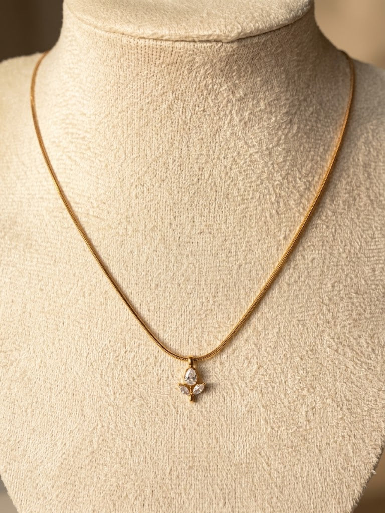 Stainless Steel White Tulip Pendant