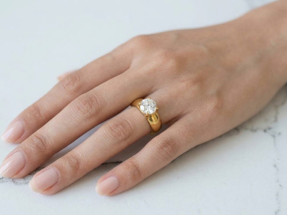Stainless Steel Diamond Ring